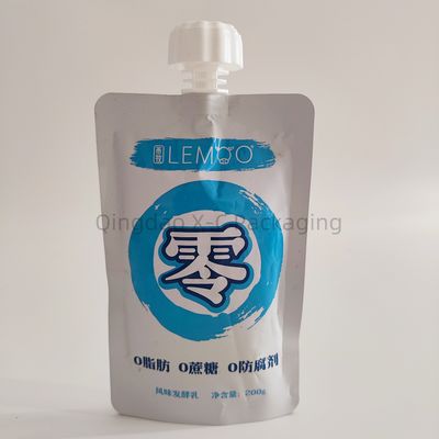Op maat gemaakte hoekspoep Stand Up Bag Heat Seal Pouch voor vloeibare puree verpakking