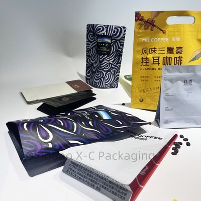 Voedselopslag Noten Koffiebonen Voedselgrade Aanpasbare Kraftpapierzak Met Venster Opstaande Pouch Zwarte Doypack Zip Lock