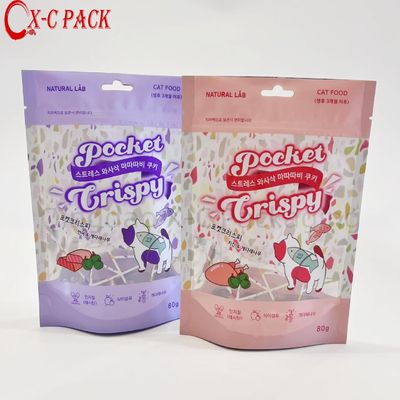 Op maat gedrukte plastic zak 100g 150g 250g Stand up pouch Mylar herbruikbare rits hond huisdier voedsel verpakkingszak