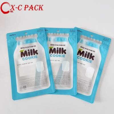 Aangepaste Herbruikbare Driezijdig Gesealde Vochtbestendige Aluminiumfolie Huisdier Voedsel Verpakking Zak met Ritssluiting Digitale Bedrukking Hondenkoekjes Zak